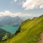 Hiking on ridge in Stoos, Switzerland